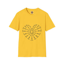 Load image into Gallery viewer, Crochet Heart Tee | Abstract Radial Heart design T-Shirt