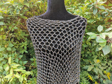 Load image into Gallery viewer, Rainbow Iridescent Sparkle Diagonal PONCHO, Long Poncho: Lightweight Yarn