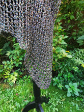 Load image into Gallery viewer, Rainbow Iridescent Sparkle Diagonal PONCHO, Long Poncho: Lightweight Yarn