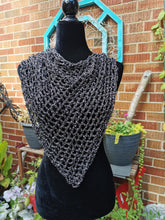 Load image into Gallery viewer, Silver Sequin Poncho, Crochet Mesh Cape, Vintage yarn
