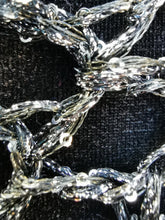 Load image into Gallery viewer, Silver Sequin Poncho, Crochet Mesh Cape, Vintage yarn
