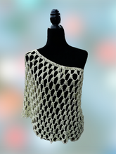 Load image into Gallery viewer, Crochet Cape in light weight Organic Cotton