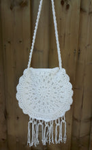 Load image into Gallery viewer, Boho Cotton Wedding Bag, Crochet Purse, Circle Bag