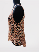 Load image into Gallery viewer, Bronze Crocheted Cover Up, Tank Top, Crochet Dress