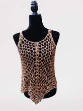 Load image into Gallery viewer, Bronze Crocheted Cover Up, Tank Top, Crochet Dress