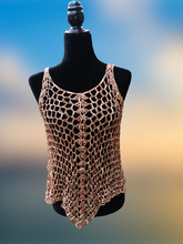 Load image into Gallery viewer, Bronze Crocheted Cover Up, Tank Top, Crochet Dress