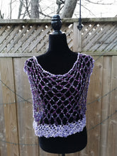 Load image into Gallery viewer, Crocheted CROP Tank Top, Purple & Lilac Cover Up