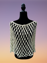 Load image into Gallery viewer, Crochet Cape in light weight Organic Cotton