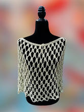 Load image into Gallery viewer, Crochet Cape in light weight Organic Cotton