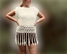 Load image into Gallery viewer, Triangles & Fringe Crochet Top in Cotton