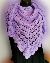 Load image into Gallery viewer, Purple Triangle Scarf/Cowls/Wrap/Shawl