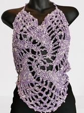 Load image into Gallery viewer, Crochet HalterTop, Crochet Spiral Boho-Chic Top