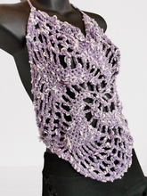 Load image into Gallery viewer, Crochet HalterTop, Crochet Spiral Boho-Chic Top