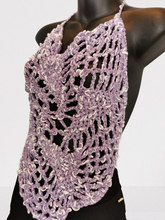 Load image into Gallery viewer, Crochet HalterTop, Crochet Spiral Boho-Chic Top