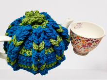 Load image into Gallery viewer, Vintage Tea Pot Cozy, Blue/Green