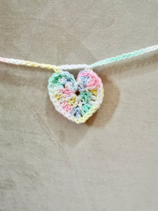 Pastel Vintage Crochet Heart Garland