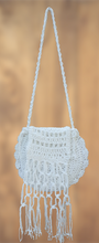 Load image into Gallery viewer, Boho Cotton Wedding Bag, Crochet Purse, Circle Bag