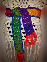 Load image into Gallery viewer, Rainbow Crochet Belt, Rainbow Scarf