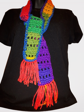 Load image into Gallery viewer, Rainbow Crochet Belt, Rainbow Scarf
