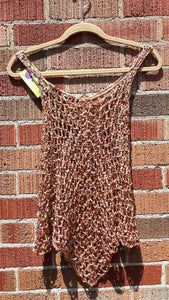 Bronze Crocheted Cover Up, Tank Top, Crochet Dress