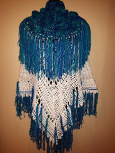 Load image into Gallery viewer, Crochet Poncho with Matching Cowl , Poncho Set