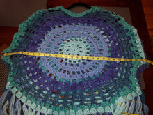 Load image into Gallery viewer, BLUE Mandela Circle Top, Crochet Vest, Crochet Cardigan
