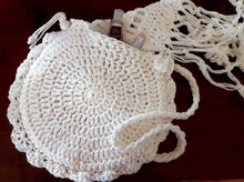 Load image into Gallery viewer, Boho Cotton Wedding Bag, Crochet Purse, Circle Bag