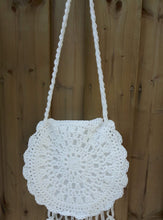 Load image into Gallery viewer, Boho Cotton Wedding Bag, Crochet Purse, Circle Bag