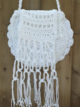 Load image into Gallery viewer, Boho Cotton Wedding Bag, Crochet Purse, Circle Bag