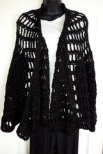 Load image into Gallery viewer, Black and Gold Cardigan, Crochet Cardigan