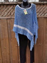 Load image into Gallery viewer, Azul V-Mesh Crochet Poncho