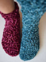 Load image into Gallery viewer, Velvet Sock Slippers - Claudia's Crochet