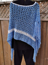 Load image into Gallery viewer, Azul V-Mesh Crochet Poncho
