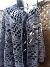 Load image into Gallery viewer, Grey Long Cardigan, Plus size Jacket