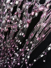 Load image into Gallery viewer, Pink and Grey Diagonal Crochet Poncho, Poncho with fringe, Light Poncho