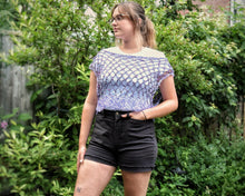 Load image into Gallery viewer, Crocheted CROP Tank Top, Purple & Lilac Cover Up