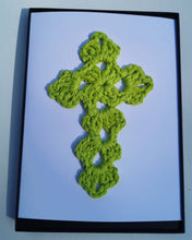 Load image into Gallery viewer, Crochet Cross Card, for Baptism, Christening, Communion, Easter, Mother’s Day
