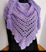 Load image into Gallery viewer, Purple Triangle Scarf/Cowls/Wrap/Shawl