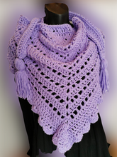 Load image into Gallery viewer, Purple Triangle Scarf/Cowls/Wrap/Shawl