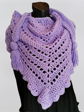 Load image into Gallery viewer, Purple Triangle Scarf/Cowls/Wrap/Shawl