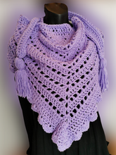 Load image into Gallery viewer, Purple Triangle Scarf/Cowls/Wrap/Shawl