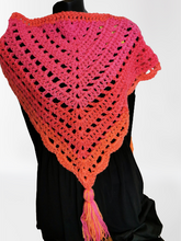 Load image into Gallery viewer, Orange Triangle Scarf/Cowls/Wrap/Shawl