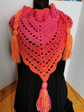 Load image into Gallery viewer, Orange Triangle Scarf/Cowls/Wrap/Shawl