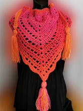 Load image into Gallery viewer, Orange Triangle Scarf/Cowls/Wrap/Shawl