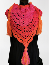 Load image into Gallery viewer, Orange Triangle Scarf/Cowls/Wrap/Shawl