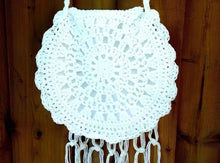 Load image into Gallery viewer, Boho Cotton Wedding Bag, Crochet Purse, Circle Bag