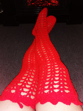 Load image into Gallery viewer, Thigh High Crochet Sock Slippers