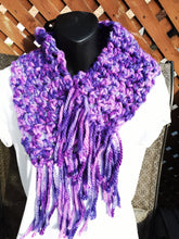 Load image into Gallery viewer, Purple Collar Scarf with fringe