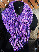 Load image into Gallery viewer, Purple Collar Scarf with fringe
