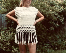 Load image into Gallery viewer, Triangles & Fringe Crochet Top in Cotton